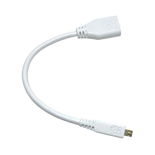 Official Raspberry Pi Micro HDMI to HDMI-A (F) Adapter (White) - Cables and Adapters