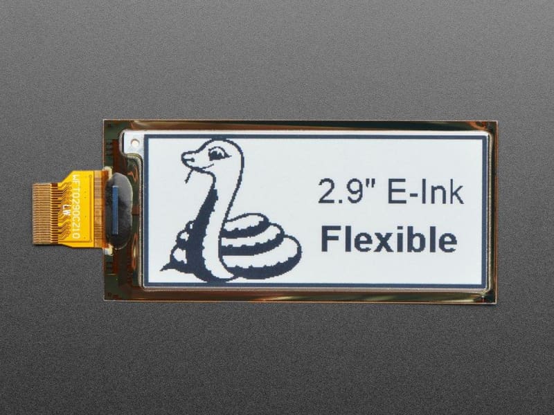 2.9 Flexible Monochrome eInk / ePaper Display (296x128 Monochrome) (ID:4262) - ePaper