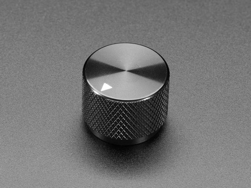 Anodized Aluminum Machined Knob - Black - 20mm Diameter - Component