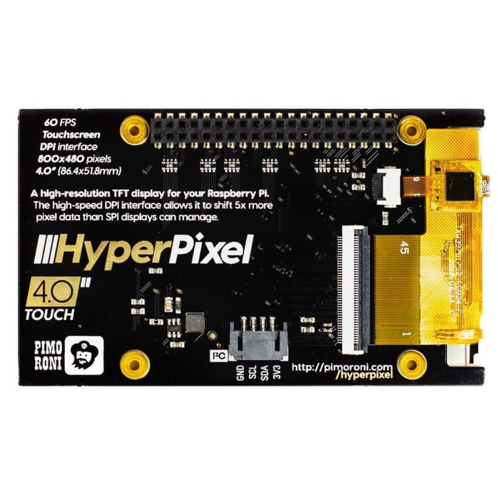 Hyperpixel 4.0 - Hi-Res Display For Raspberry Pi - Non-Touch - Led Displays