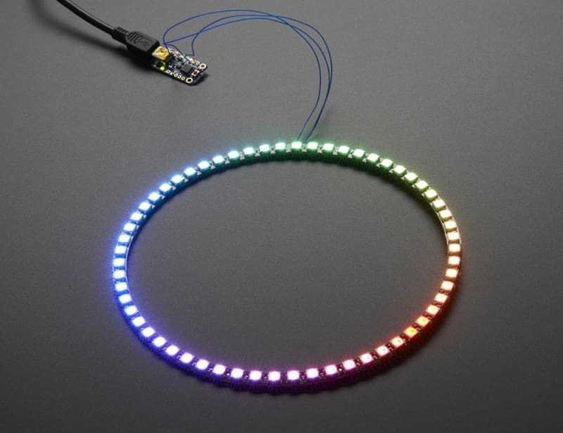 Neopixel 1/4 60 Ring - Ws2812 5050 Rgb Led W/ Integrated Drivers (Id: 1768) - Leds