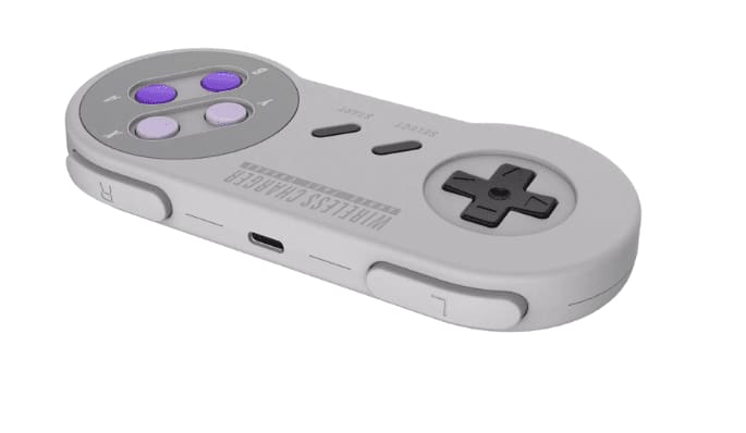 Retro Snes Classic Controller Style 10W Fast Wireless Charger Pad For Iphone X And Android Mobile Phone - Power