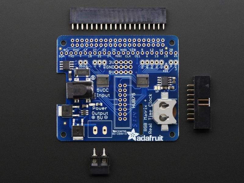 Rgb Matrix Hat + Rtc For Raspberry Pi - Mini Kit (Id: 2345) - Accessories And Breakout Boards