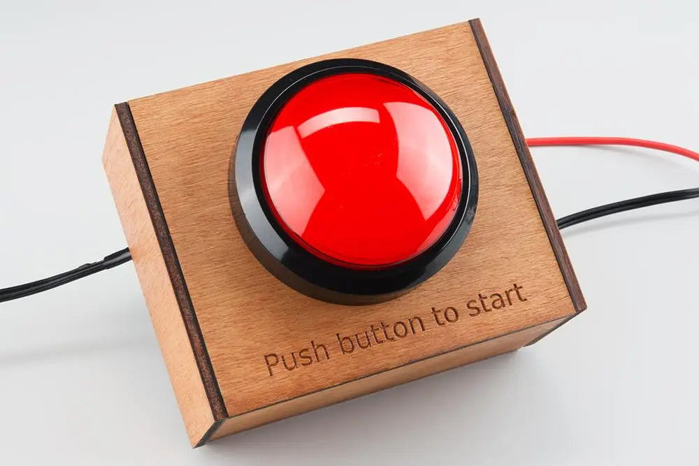 Big Red Button And Light Emergency Stop Button. Big Red Emergency