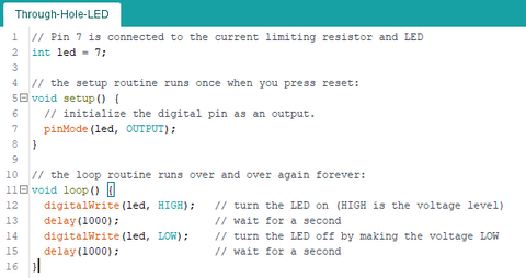 Lighting an LED Using an Arduino Board