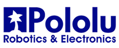 Blue pololu logo on white background