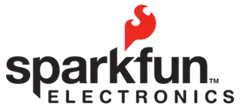Red heart-shaped logo on black background, sparkfun electronics brand.