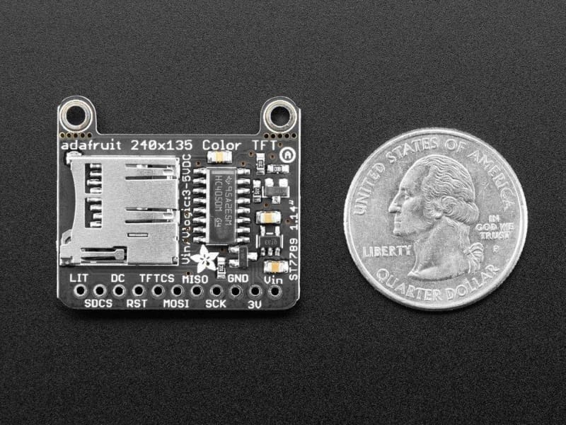 1.14 240x135 Color TFT Display + MicroSD Card Breakout - ST7789 - TFT Display
