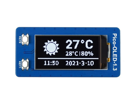 1.3 inch OLED Display Module for Raspberry Pi Pico - 64x128 - SPI/I2C - Component