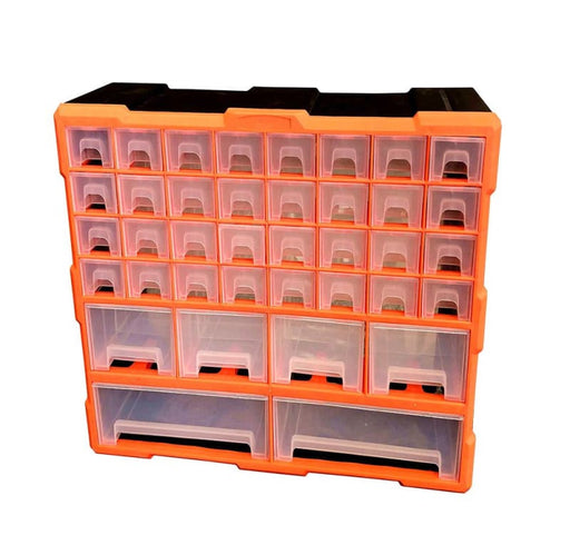 38 Drawer Plastic Organizer Storage Cabinet - Black/Orange - 52x16x37.5cm - Component