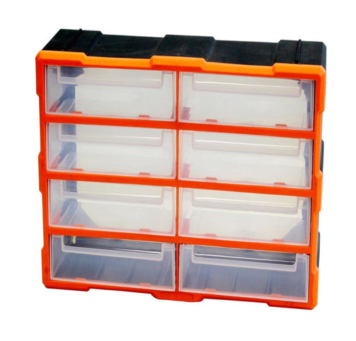 8 Drawer Plastic Organizer Storage Cabinet - Black/Orange - 52x16x37.5cm - Component