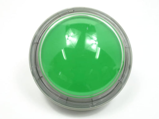 Big Dome Push Button - Green With Clear Case Rim - Buttons