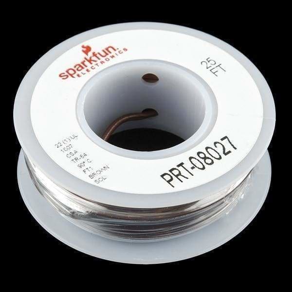 Hook-Up Wire - Brown - Solid Core (Prt-08027) - Cables And Adapters