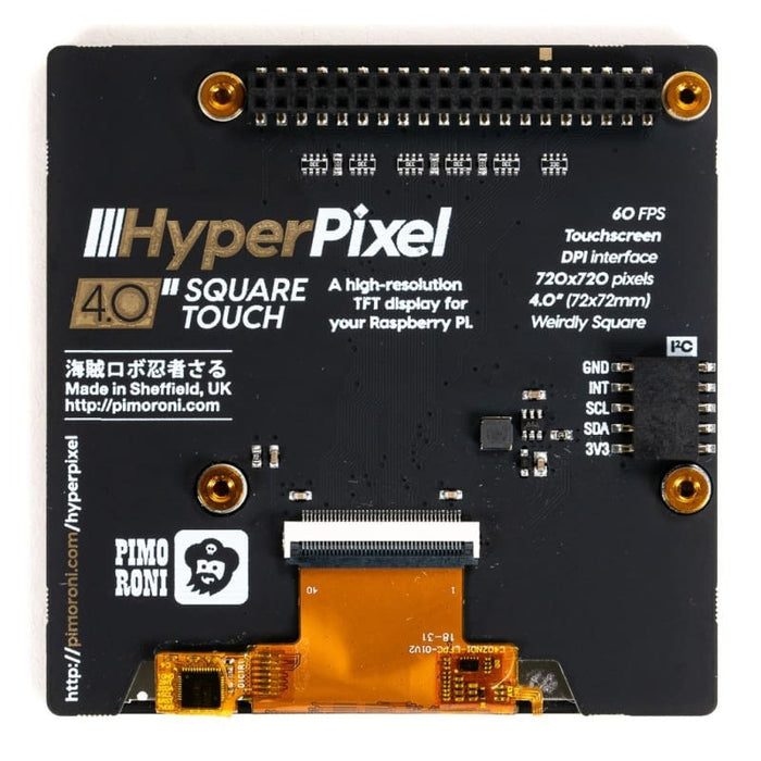 HyperPixel 4.0 Square Touch - Hi-Res Display for Raspberry Pi - LED Displays