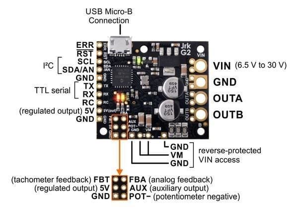 Jrk G2 18V19 Usb Motor Controller With Feedback - Motion Controllers