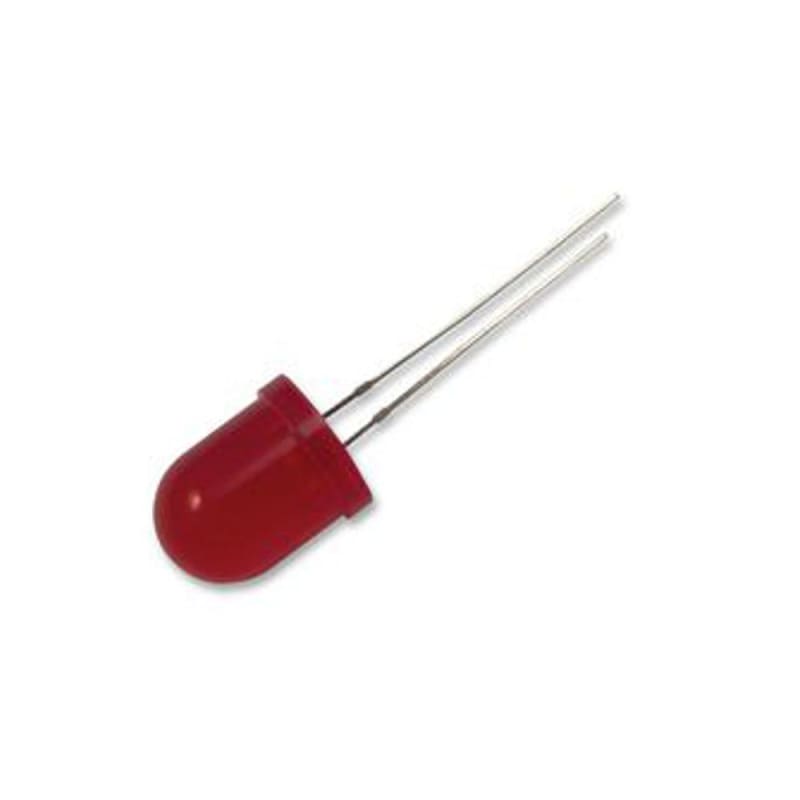 Light Diffusing Lens Red Cool Components - LED Red - 10mm Through-hole Diffused Lens