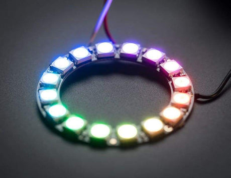 Neopixel Ring - 16 X Ws2812 5050 Rgb Led With Integrated Drivers (Id: 1463) - Leds