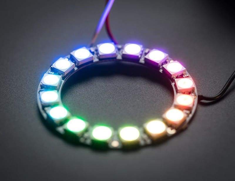 Neopixel Ring - 16 X Ws2812 5050 Rgb Led With Integrated Drivers (Id: 1463) - Leds