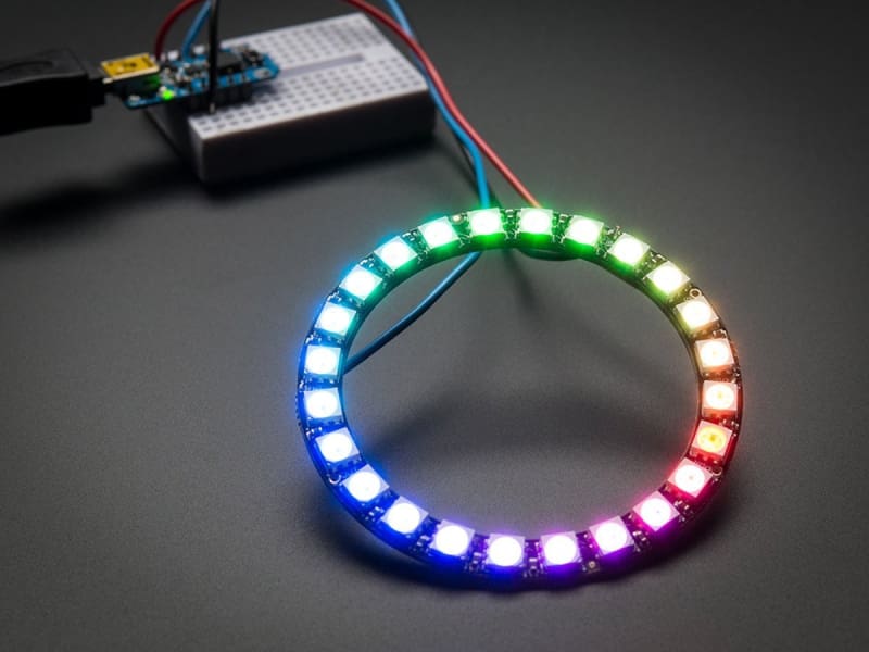Neopixel Ring - 24 X Ws2812 5050 Rgb Led With Integrated Drivers (Id: 1586) - Leds