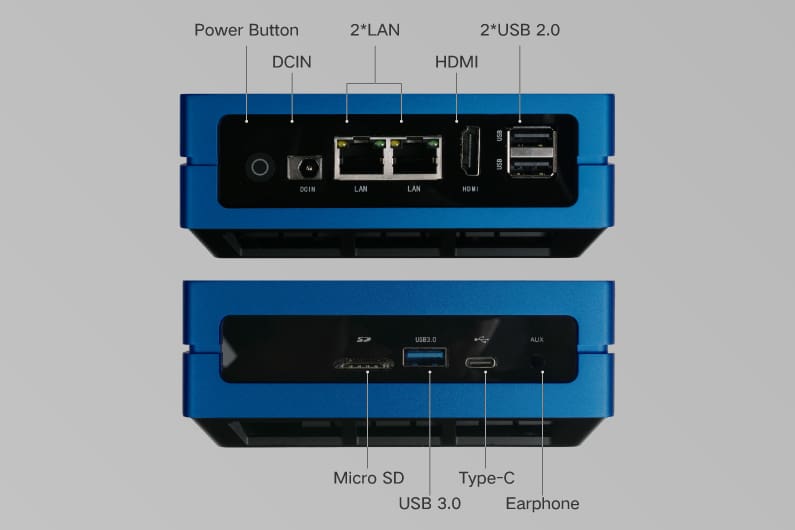 Odyssey Blue: Quad Core Celeron J4125 Windows 10 Mini PC with 128GB external SSD - Component