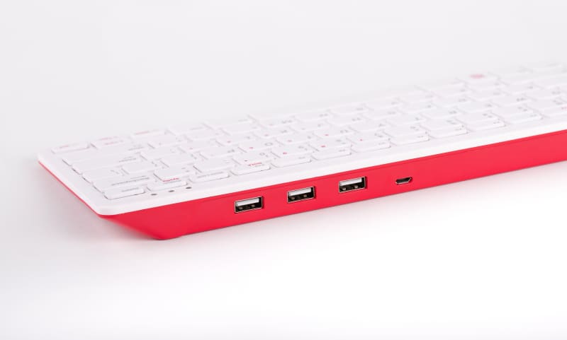 Official Raspberry Pi Keyboard & Hub (Red/White) (UK) - Raspberry Pi
