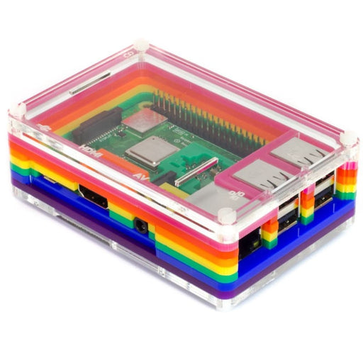 Pibow 3 B+ (Raspberry Pi 3 B+ 3 & 2) - Rainbow - Raspberry Pi Enclosures