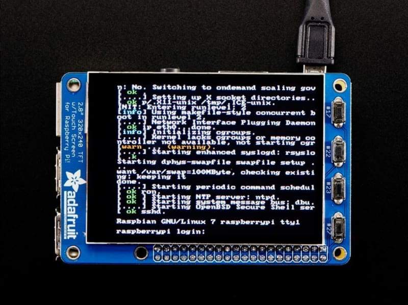 Pitft Plus 320X240 2.8 Tft + Capacitive Touchscreen For Raspberry Pi (Id: 2423) - Lcd Displays