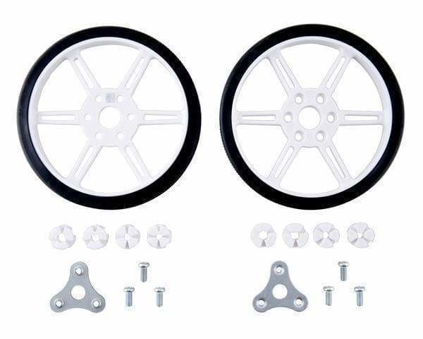 Pololu Multi-Hub Wheel W/inserts For 3Mm And 4Mm Shafts - 80×10Mm White 2-Pack - Wheel