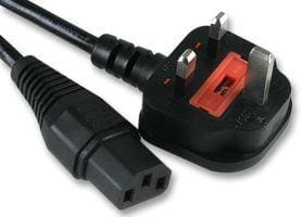 Pro-Elec - Mains Power Lead - UK Plug to IEC C13 - 10A - Black - 2M - Power