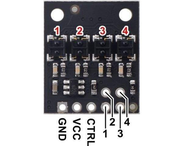 Qtrx-Hd-04Rc Reflectance Sensor Array: 4-Channel 4Mm Pitch Rc Output Low Current - Sensor