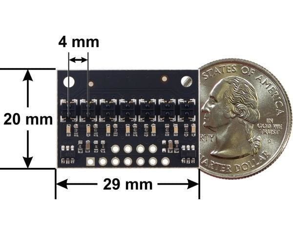 Qtrx-Hd-07Rc Reflectance Sensor Array: 7-Channel 4Mm Pitch Rc Output Low Current - Visible Light