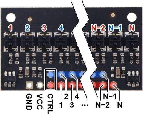 Qtrx-Hd-15A Reflectance Sensor Array: 15-Channel 4Mm Pitch Analog Output Low Current - Visible Light