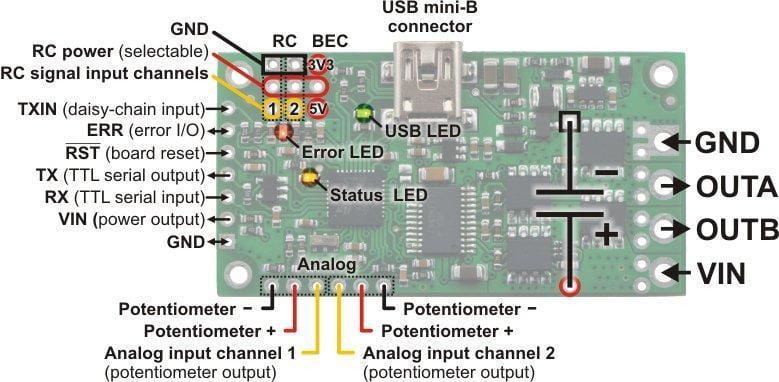 Simple High-Power Motor Controller 18V15 (Fully Assembled) - Motion Controllers
