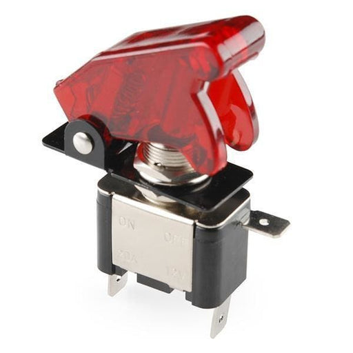 Toggle Switch And Cover - Illuminated (Red) (Com-11310) - Buttons
