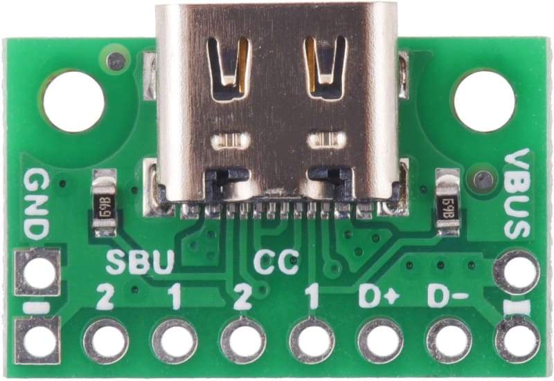USB 2.0 Type-C Connector Breakout Board (usb07b) - Component