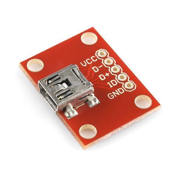Usb Mini B Socket Breakout Board (Bob-09966) - Connectors