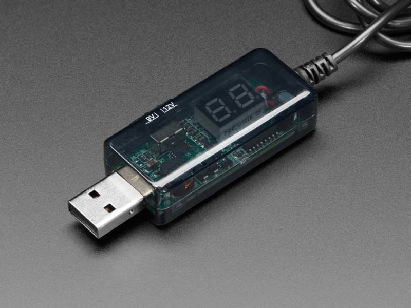 USB to 5.5mm/2.1mm DC Booster Cable - 9V or 12V Output - Component