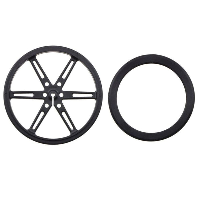 Wheel - 80X10Mm (Rubber Tire Pair) Black - Hardware